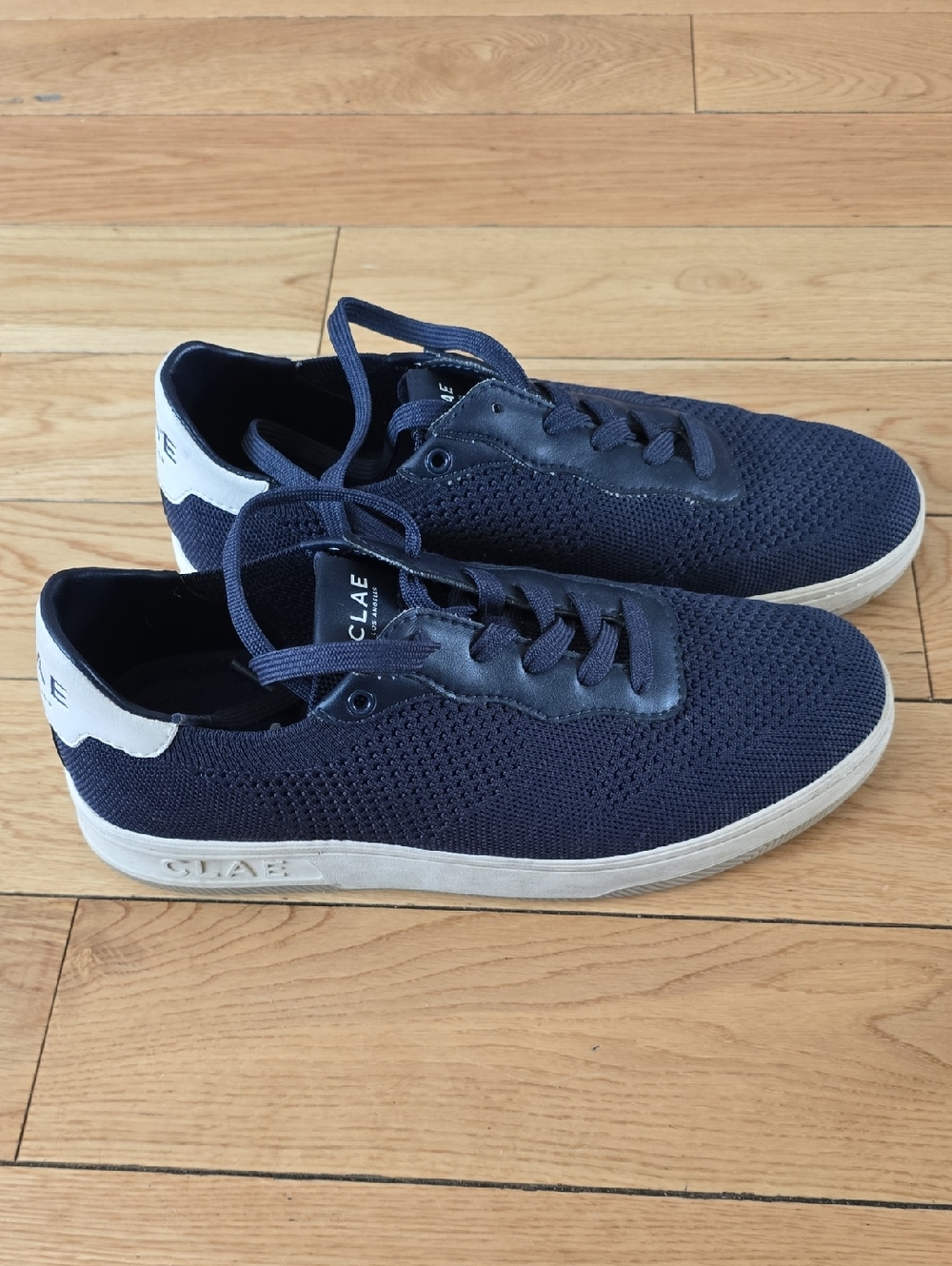 CLAE Los Angeles.     Men's Knit Lace-Up Sneakers in Navy